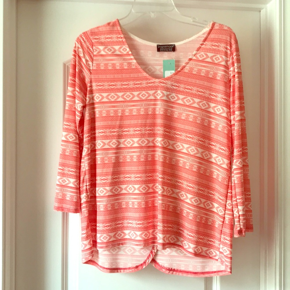 New with tags coral split back top